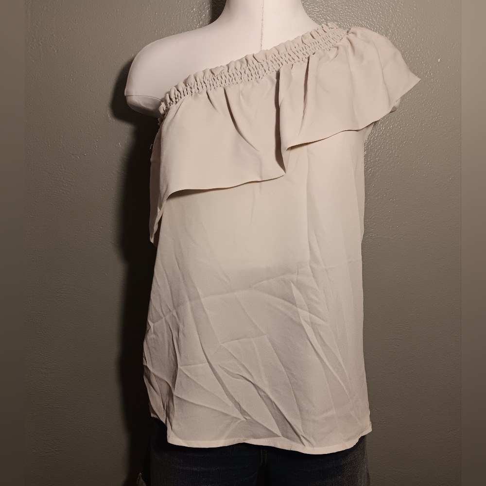 Elegant Cream Off-Shoulder Women's Top